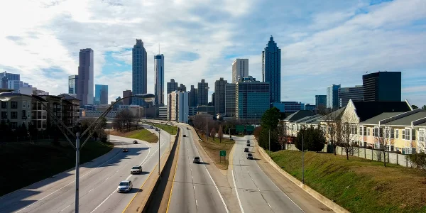 Jefferson, Georgia, USA on a road map Cheap car insurance in The Peach State.